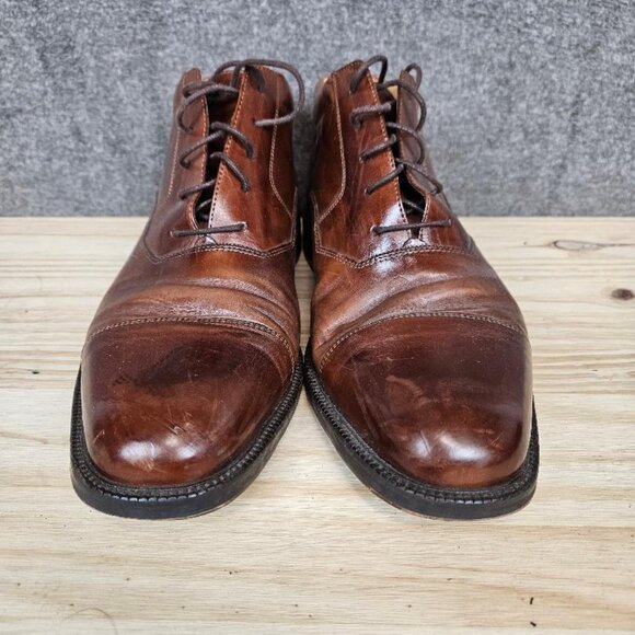 Johnston & Murphy Leather Cellini Chukka Boots Brown 9.5M - Picture 4 of 14